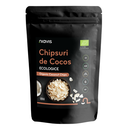Chipsuri de cocos ecologice, 125 g, Niavis