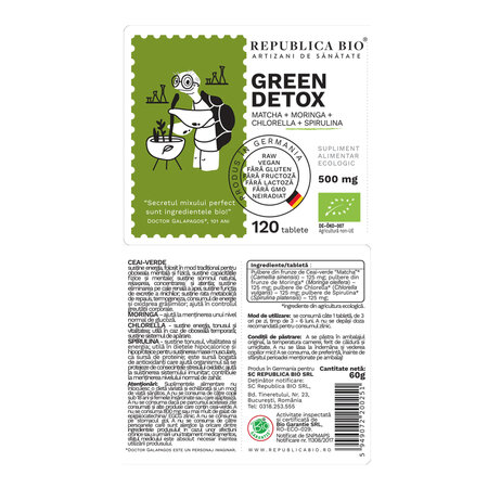 Green detox eco, 120 tablete, Republica Bio 701762