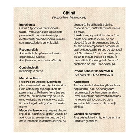 Ceai de catina, 50 g, Dacia Plant 736244