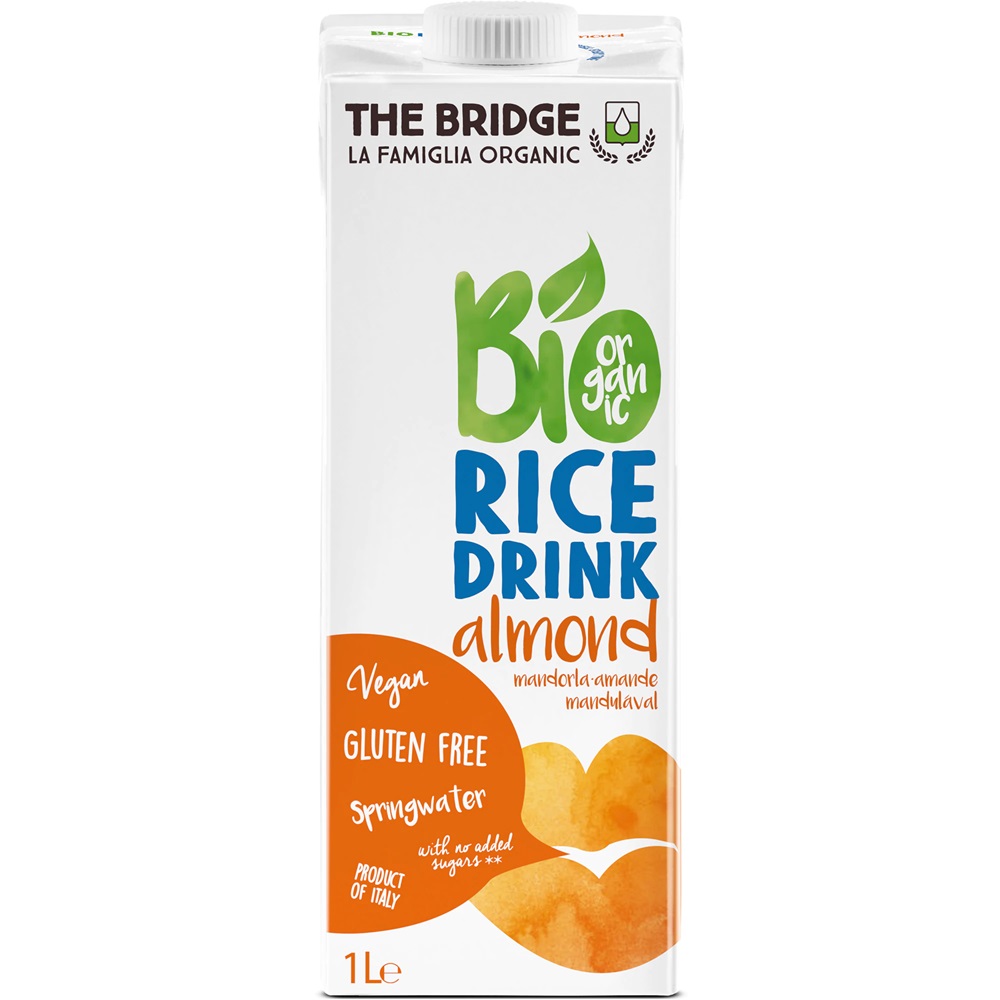 Bautura bio din orez si migdale fara gluten, 1 L, The Bridge