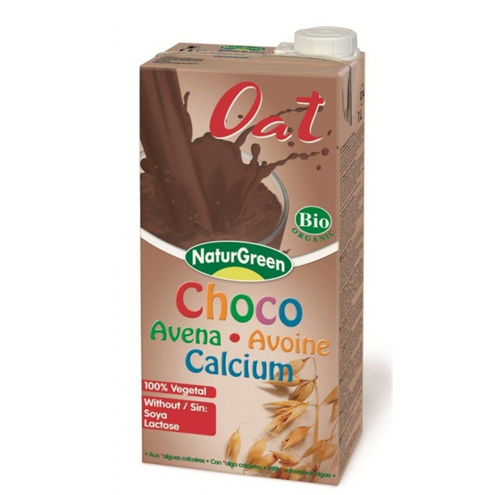 Bautura vegetala din ovaz cu cacao si calciu, 1000 ml, Naturgreen