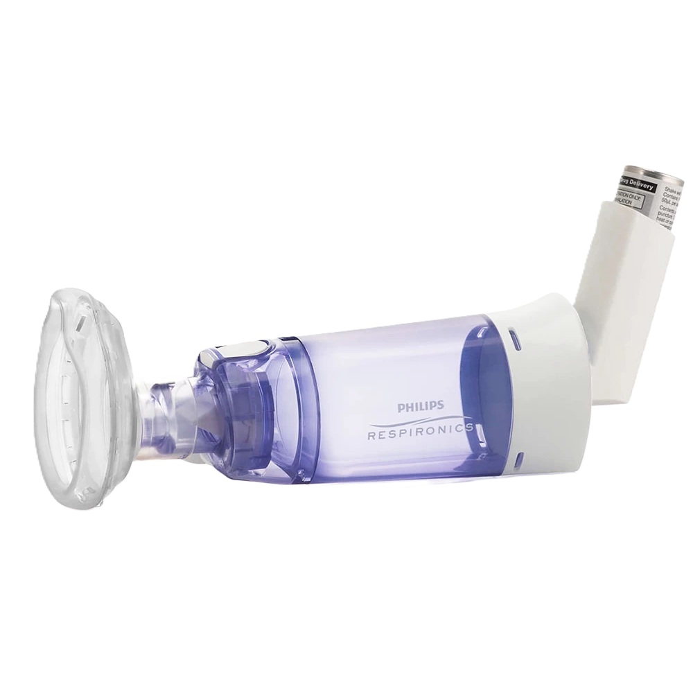 Camera de retentie antistatica cu supapa si masca pediatrica 0-18 luni Respironics Optichamber Diamond, 1 bucata, Philips