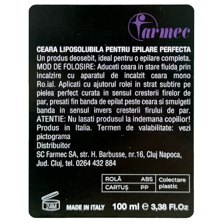 Ceara liposolubila pentru epilare Titanium, 100 ml, Farmec 747673