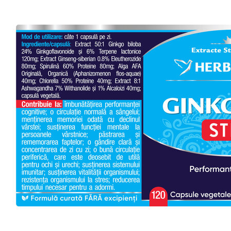 Ginkgo 120 Stem, 120 capsule, Herbagetica 688689