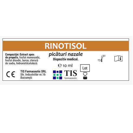 Picaturi nazale cu propolis Rinotisol, 10 ml, TiS Farmaceutic 751863