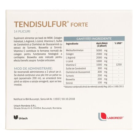Tendisulfur Forte, 14 plicuri, Laborest Italia 721247
