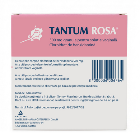 Tantum Rosa, 500 mg granule pentru soluție vaginală, 10 plicuri, Angelini 719792
