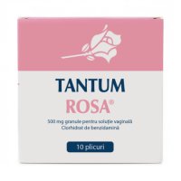 Tantum Rosa, 500 mg granule pentru soluție vaginală, 10 plicuri, Angelini