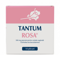 Tantum Rosa, 500 mg granule pentru soluție vaginală, 10 plicuri, Angelini