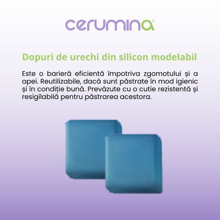 Dopuri pentru urechi din silicon modelabil Cerumina Silicon, 6 bucati, Pietrasanta Pharma 683498