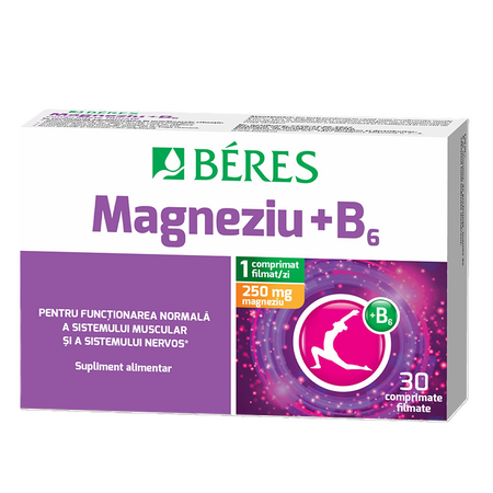 Magneziu + B6, 30 comprimate, Beres Pharmaceuticals Co