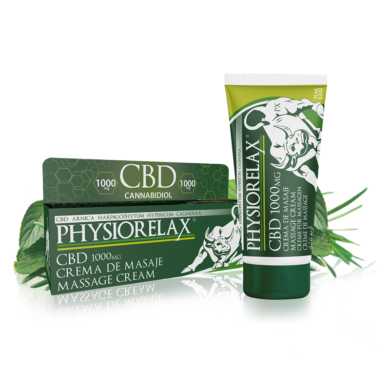 Crema pentru masaj cu CBD 1000 mg Physiorelax, 75 ml, Grupo Farmaceutico D.F.T