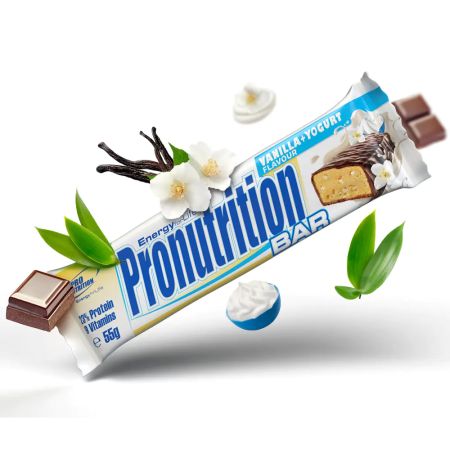 Baton proteic energizant cu aroma de vanilie si iaurt, 55 g, Pro Nutrition 660537
