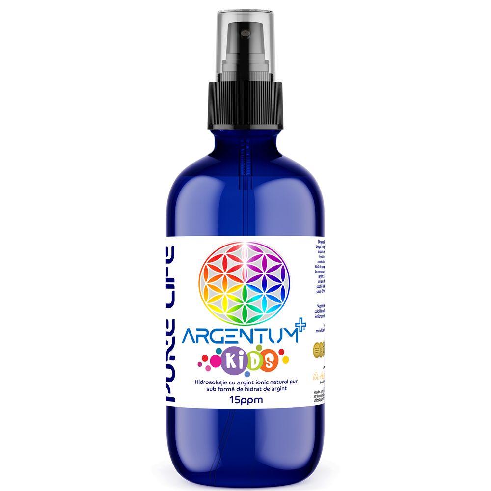 Hidrosolutie cu argint ionic Argentum+ Kids, 120 ml, Pure Life