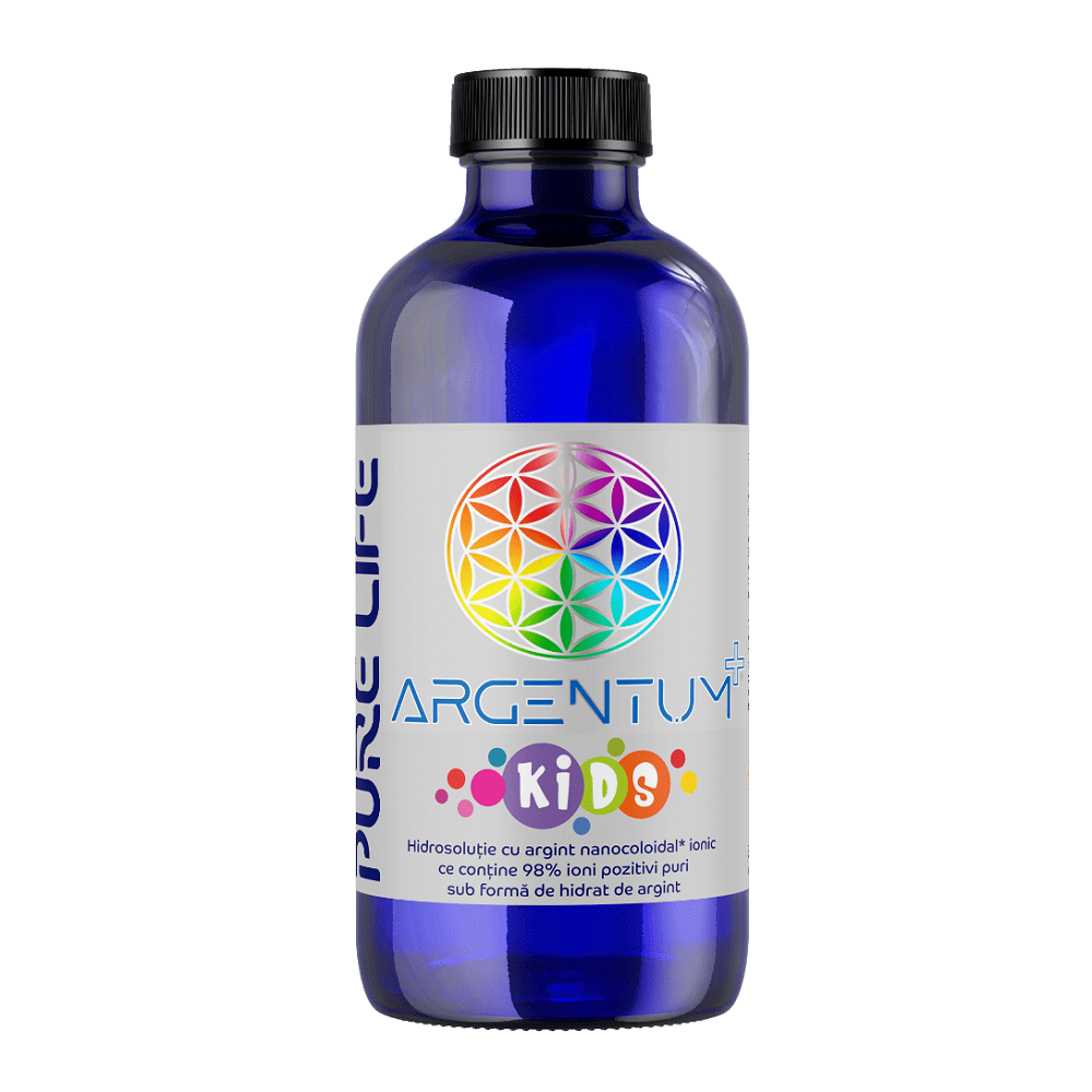 Argint nanocoloidal Argentum+ Kids 15PPM, 240 ml, Pure Life