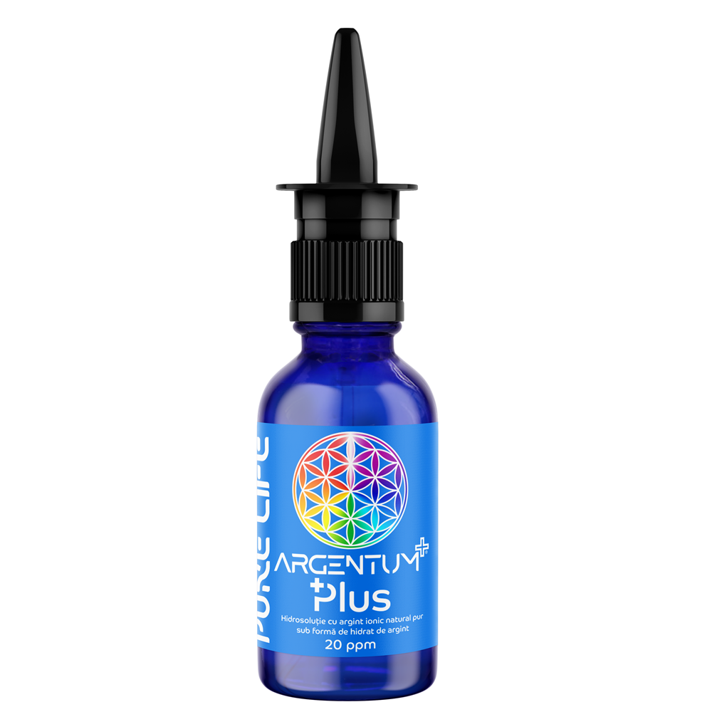 Hidrosolutie cu argint ionic Argentum+ Plus, 30 ml, Pure Life