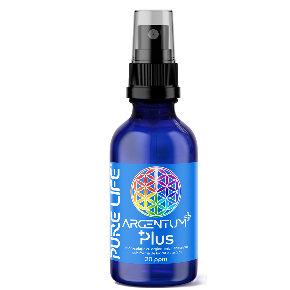 Hidrosolutie cu argint ionic Argentum+ Plus, 60 ml, Pure Life