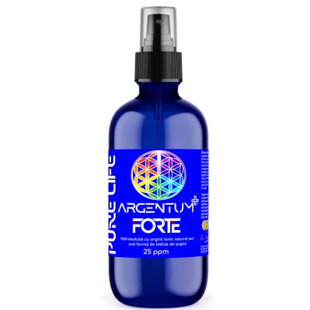 Argint nanocoloidal Argentum+ Forte 25PPM, 120 ml, Pure Life