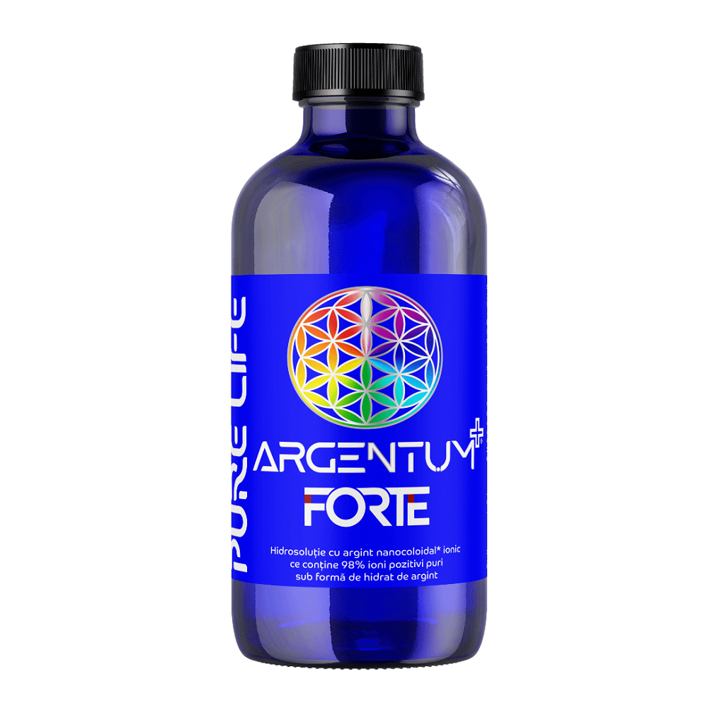 Argint nanocoloidal Argentum+ Forte 25PPM, 240 ml, Pure Life