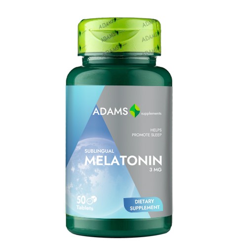 Melatonina sublingual, 50 tablete, Adams Vision