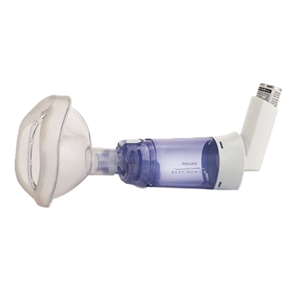Camera de retentie antistatica cu supapa si masca pediatrica 5 ani+ Respironics Optichamber Diamond, 1 bucata, Philips