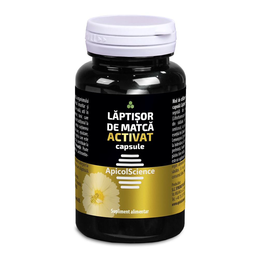 Laptisor de matca Activat ApicolScience, 60 capsule, Dvr Pharm