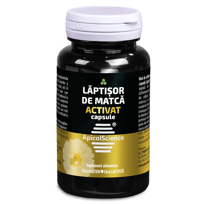 Laptisor de matca Activat, 60 capsule, ApicolScience