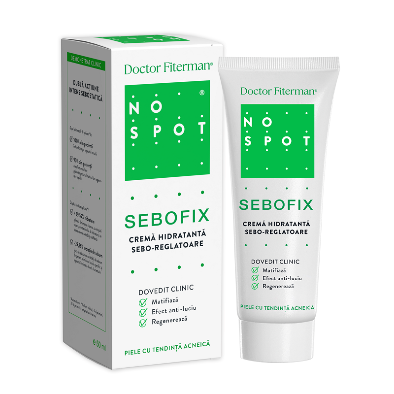 Crema hidratanta seboreglatoare No Spot Sebofix, 50 ml, Doctor Fiterman