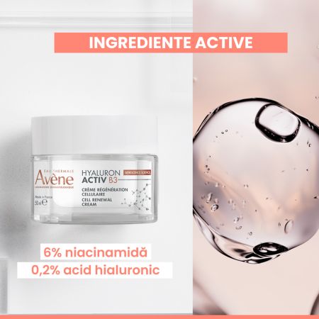 Crema pentru regenerare celulara Hyaluron Activ B3, 50 ml, Avene 705185