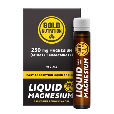 Magneziu lichid, 250 mg, 10 fiole, GoldNutrition 650101