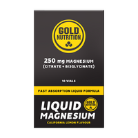 Magneziu lichid, 250 mg, 10 fiole, GoldNutrition