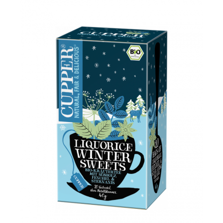 Ceai bio cu lemn dulce si menta Liquorice Winter Sweets, 20 plicuri, Cupper