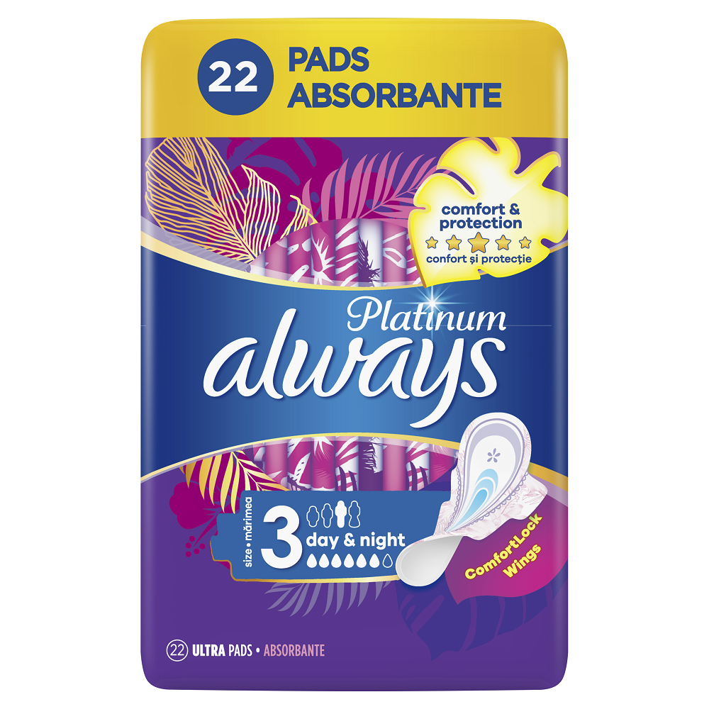 Absorbante Always Platinum Night, 22 bucati, P&G