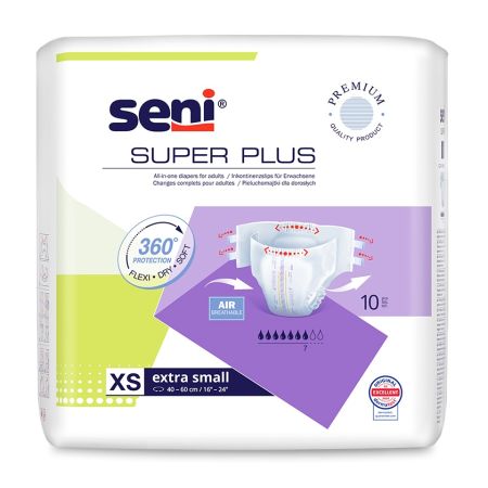 Scutece pentru adulti cu sistem inchis Marimea Extra Small Super Plus, 10 bucati, Seni