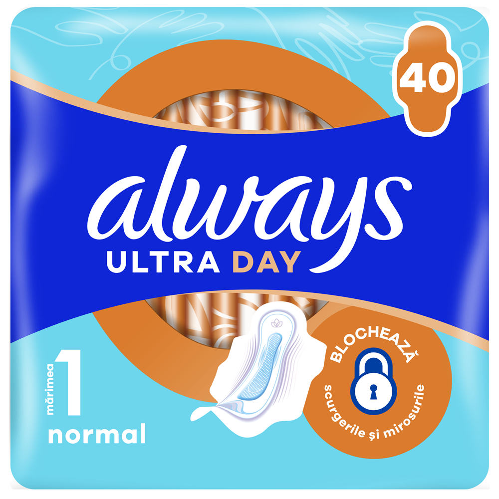 Absorbante Ultra Day, Marimea 1, 40 bucati, Always