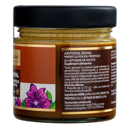 Miere cu polen, propolis si laptisor de matca Apitotal Royal, 270 g, Albina Carpatina 722971