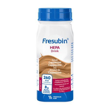 Bautura cu aroma de cappuccino Fresubin Hepa, 4 x 200 ml, Fresenius Kabi