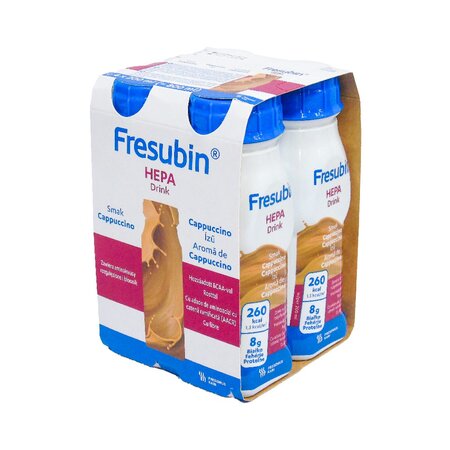 Bautura cu aroma de cappuccino Fresubin Hepa, 4 x 200 ml, Fresenius Kabi 731182