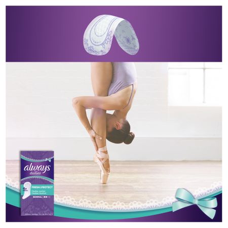 Absrobante zilnice Always Dailies Fresh & Protect Normal, 60 bucati, P&G 666651