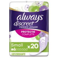 Absorbante pentru incontinenta urinara Discreet, Small, 20 bucati, Always