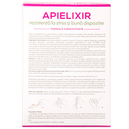 Rezistenta la stres si buna dispozitie Apielixir, 10 fiole x 10 ml, Albina Carpatina 723123