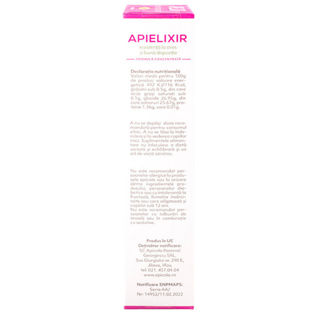 Rezistenta la stres si buna dispozitie Apielixir, 10 fiole x 10 ml, Albina Carpatina 723124