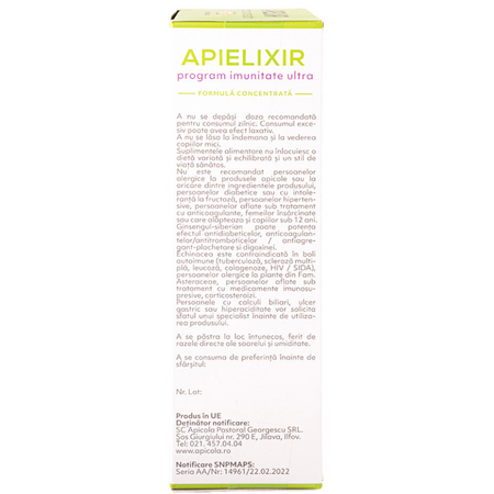 Program imunitate ultra Apielixir, 30 fiole x 10 ml, Albina Carpatina 723105