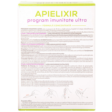 Program imunitate ultra Apielixir, 30 fiole x 10 ml, Albina Carpatina 723106