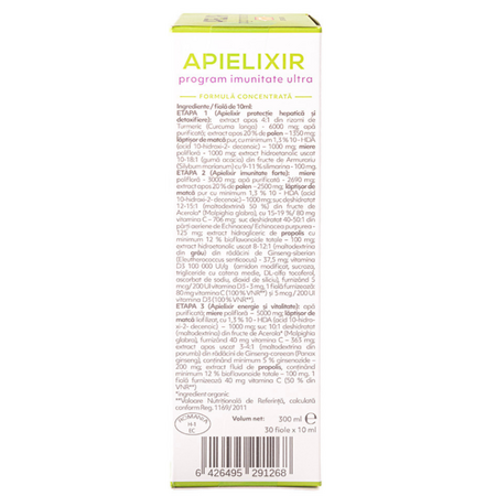 Program imunitate ultra Apielixir, 30 fiole x 10 ml, Albina Carpatina 723104
