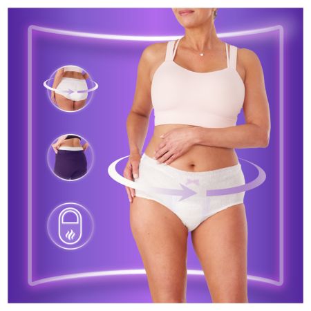 Chiloti pentru incontinenta urinara Discreet Plus, 6 picaturi, Marimea L, 8 bucati, Always 697062