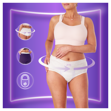 Chiloti pentru incontinenta urinara Discreet Plus, 6 picaturi, Marimea L, 8 bucati, Always 697062