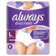 Chiloti pentru incontinenta urinara Discreet Plus, 6 picaturi, Marimea L, 8 bucati, Always 697058