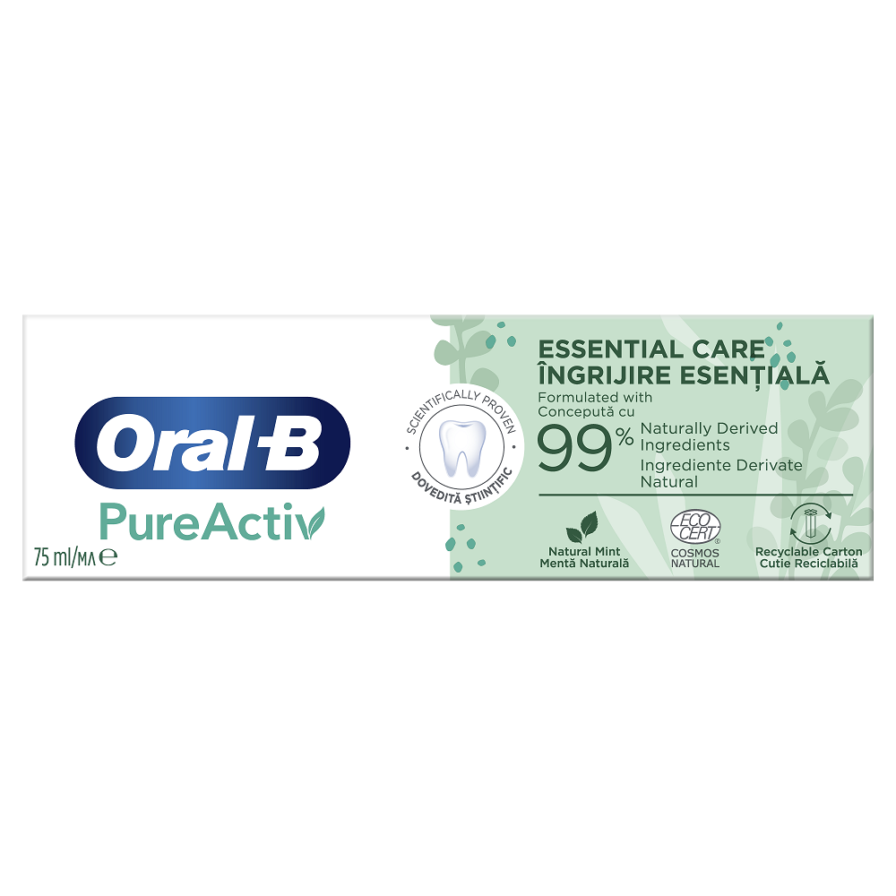 Pastă de dinți PureActiv Essential Care, 75 ml, Oral-B