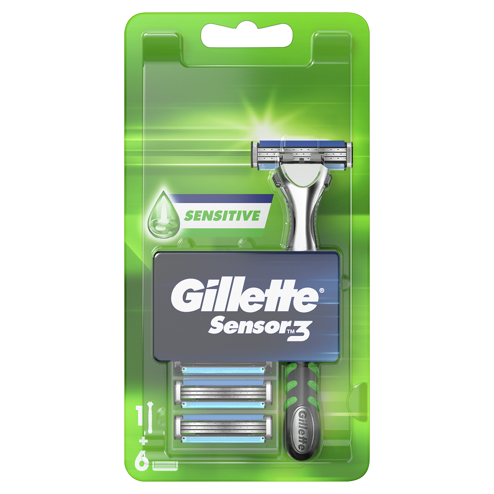 Aparat de ras cu 6 rezerve Gillette Sensor3, 1 bucata, P&G